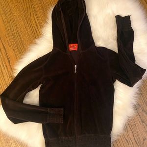 Brown Juicy Couture Cinched Waist Zipper Hoodie